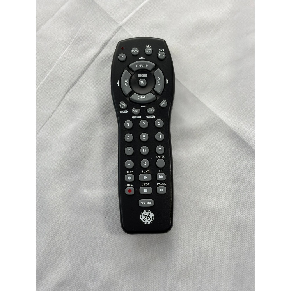 GE Universal Remote Control RC24993-C Black Good Multi Device TV DVD SAT DVR